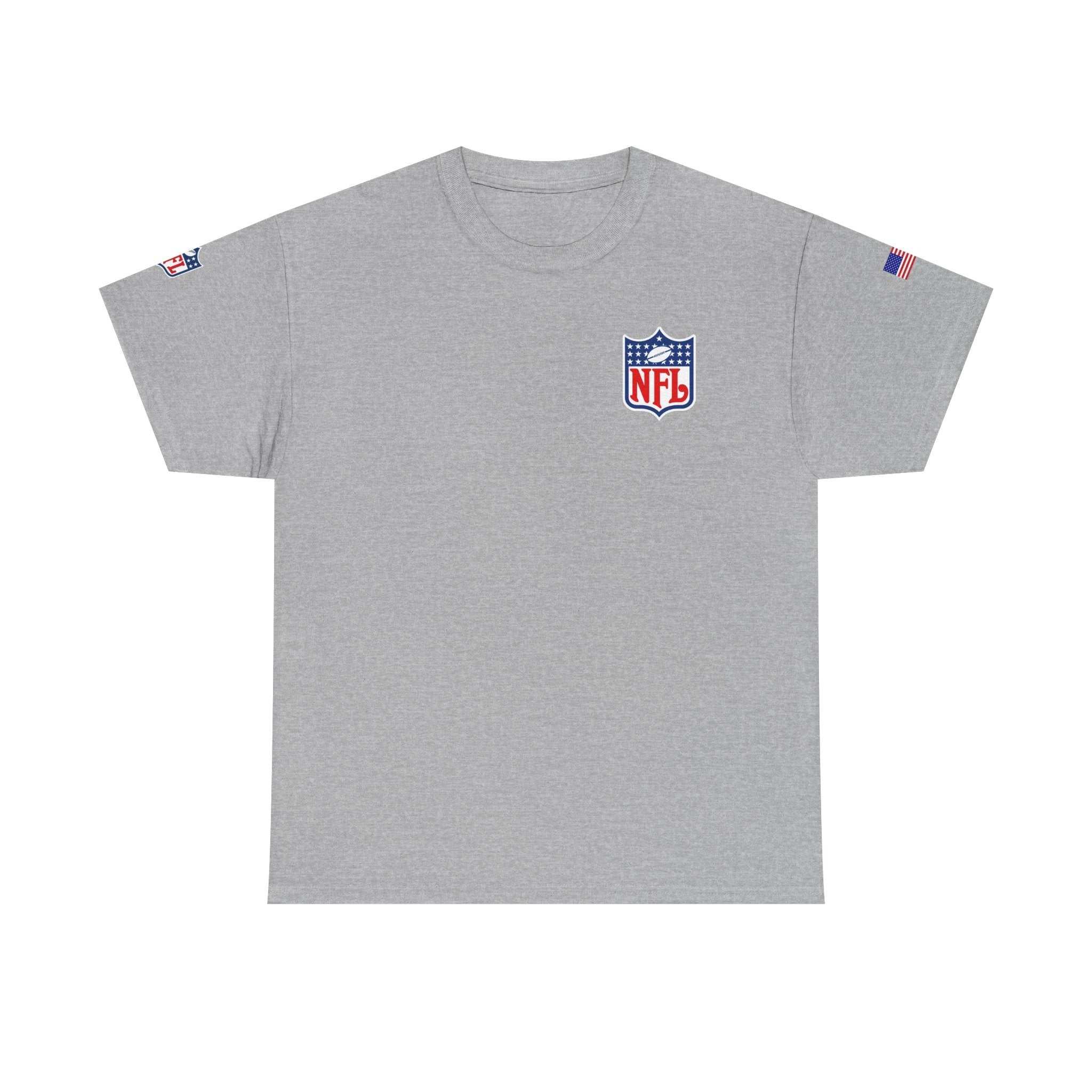 NFL Shield Black T‑Shirt Small Chest & Sleeve Logo Football Tee - Etna Gift