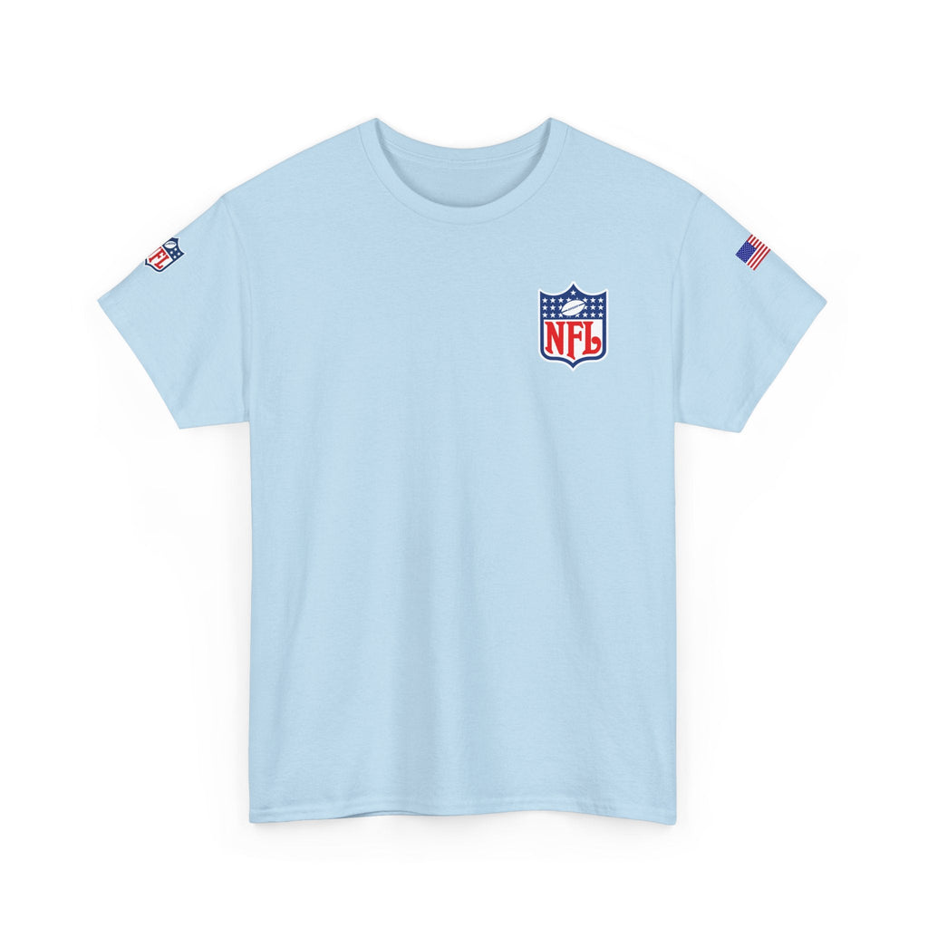 NFL Shield Black T‑Shirt Small Chest & Sleeve Logo Football Tee - Etna Gift