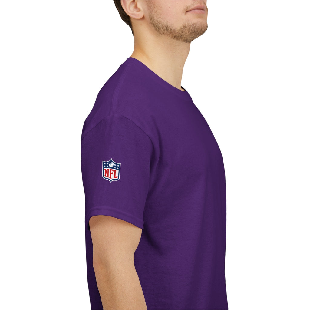 NFL Shield Black T‑Shirt Small Chest & Sleeve Logo Football Tee - Etna Gift