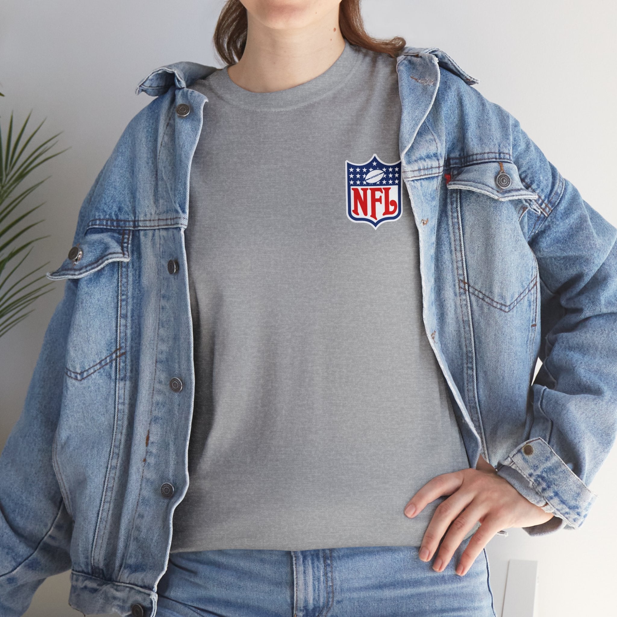 NFL Shield Black T‑Shirt Small Chest & Sleeve Logo Football Tee - Etna Gift