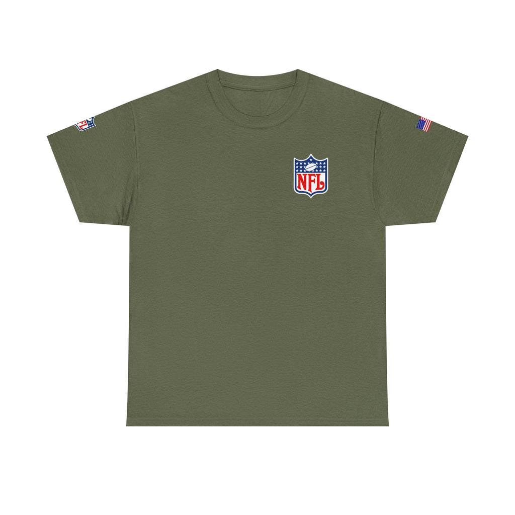 NFL Shield Black T‑Shirt Small Chest & Sleeve Logo Football Tee - Etna Gift