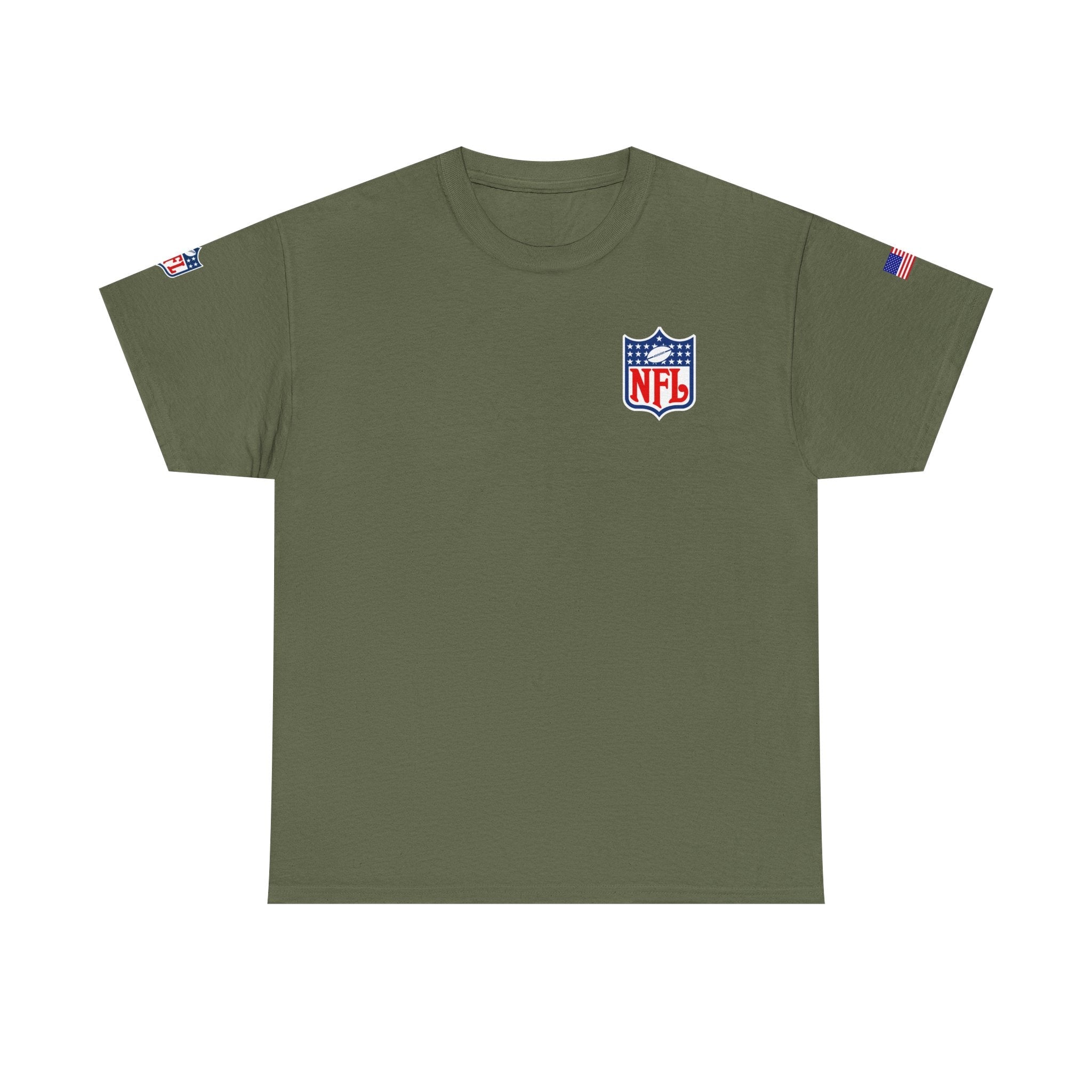 NFL Shield Black T‑Shirt Small Chest & Sleeve Logo Football Tee - Etna Gift