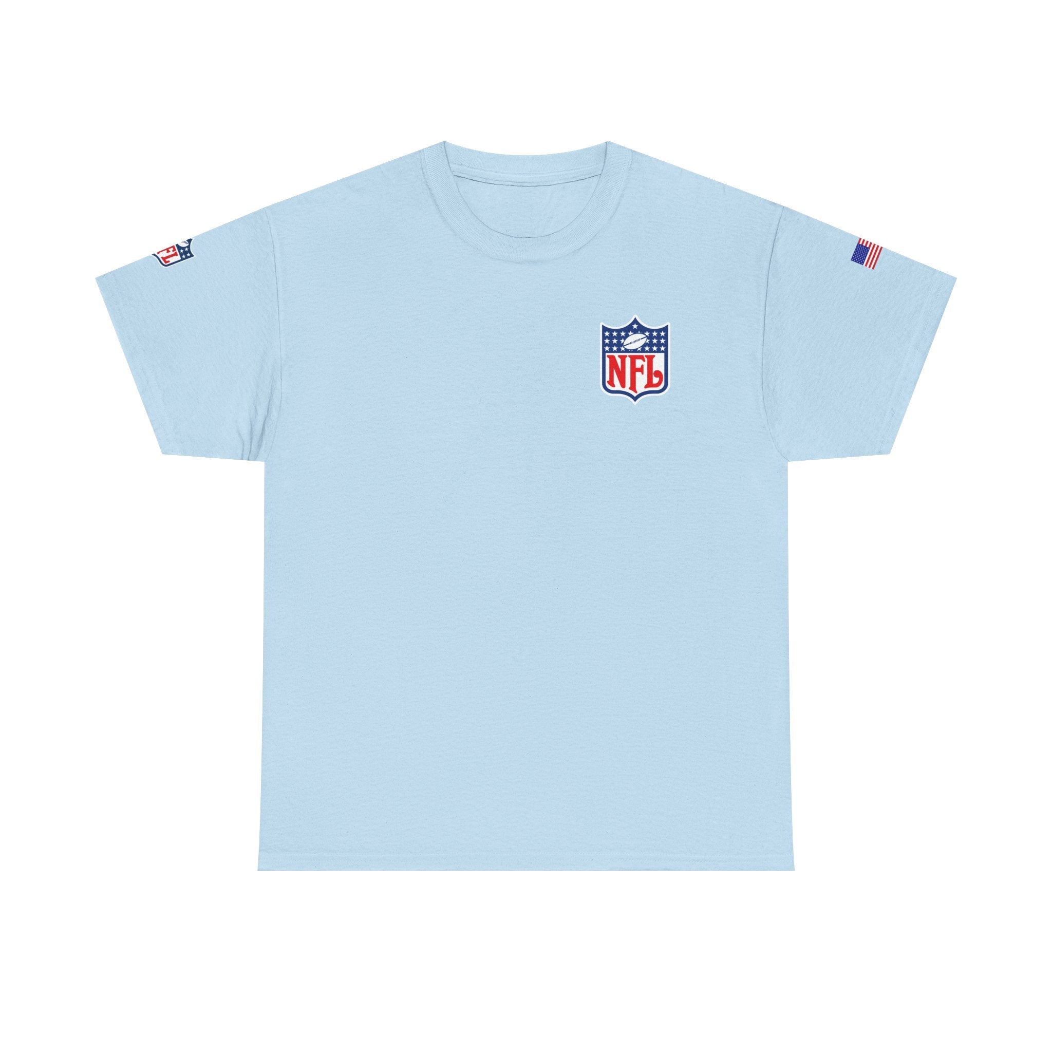 NFL Shield Black T‑Shirt Small Chest & Sleeve Logo Football Tee - Etna Gift