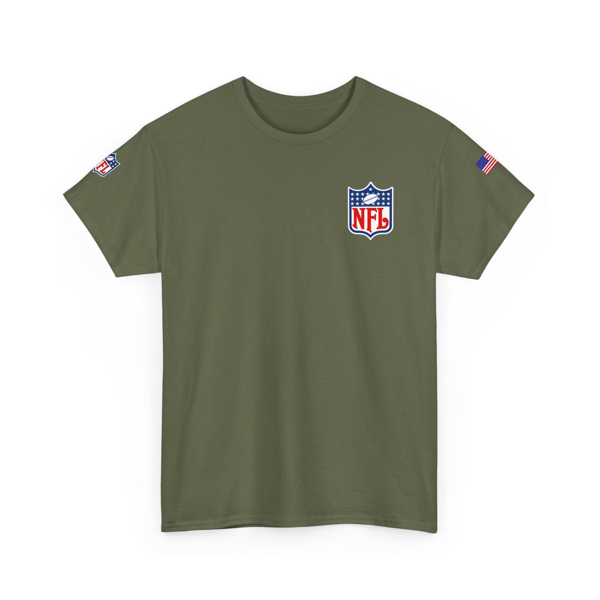 NFL Shield Black T‑Shirt Small Chest & Sleeve Logo Football Tee - Etna Gift