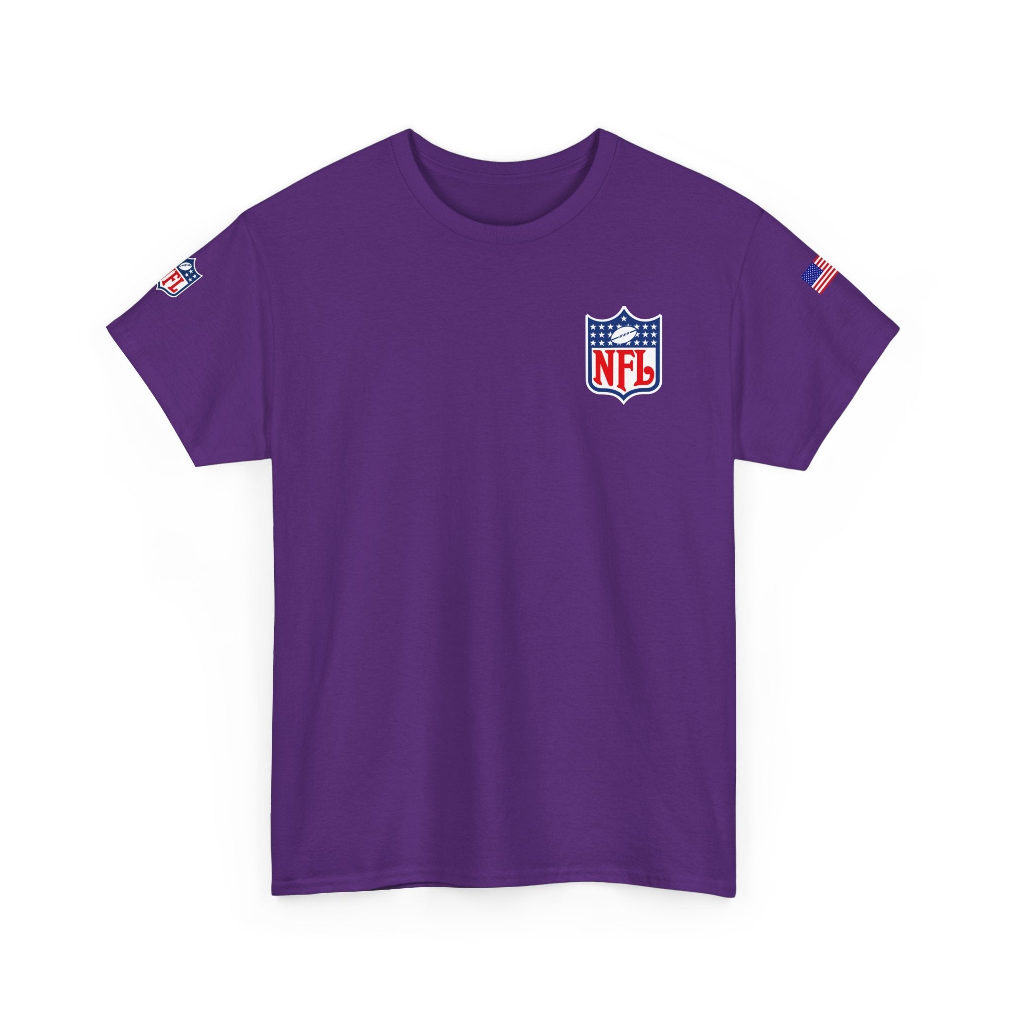 NFL Shield Black T‑Shirt Small Chest & Sleeve Logo Football Tee - Etna Gift