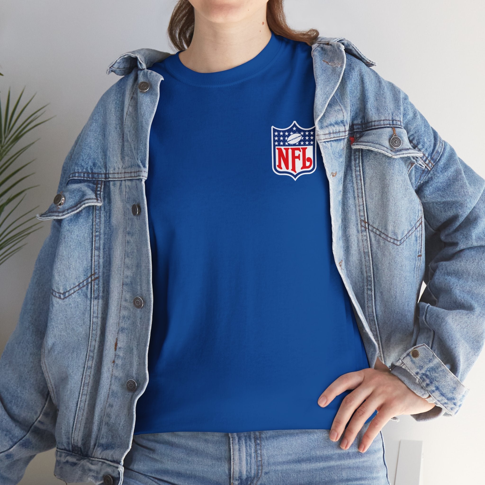NFL Shield Black T‑Shirt Small Chest & Sleeve Logo Football Tee - Etna Gift