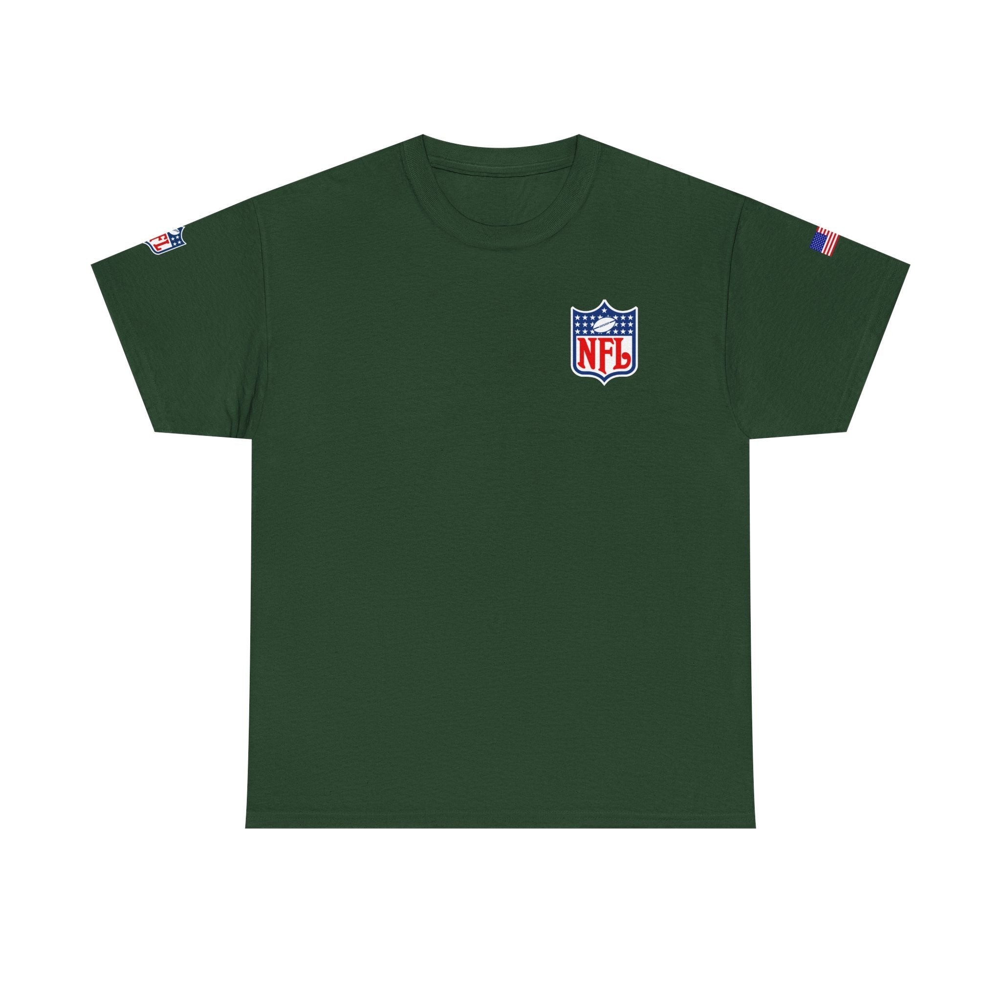 NFL Shield Black T‑Shirt Small Chest & Sleeve Logo Football Tee - Etna Gift