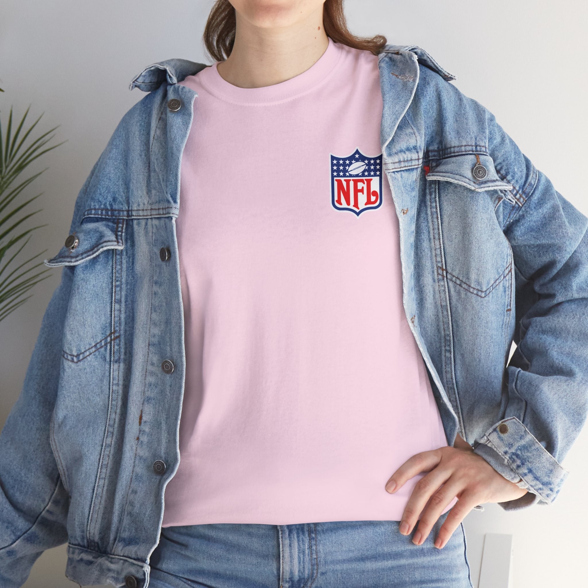 NFL Shield Black T‑Shirt Small Chest & Sleeve Logo Football Tee - Etna Gift