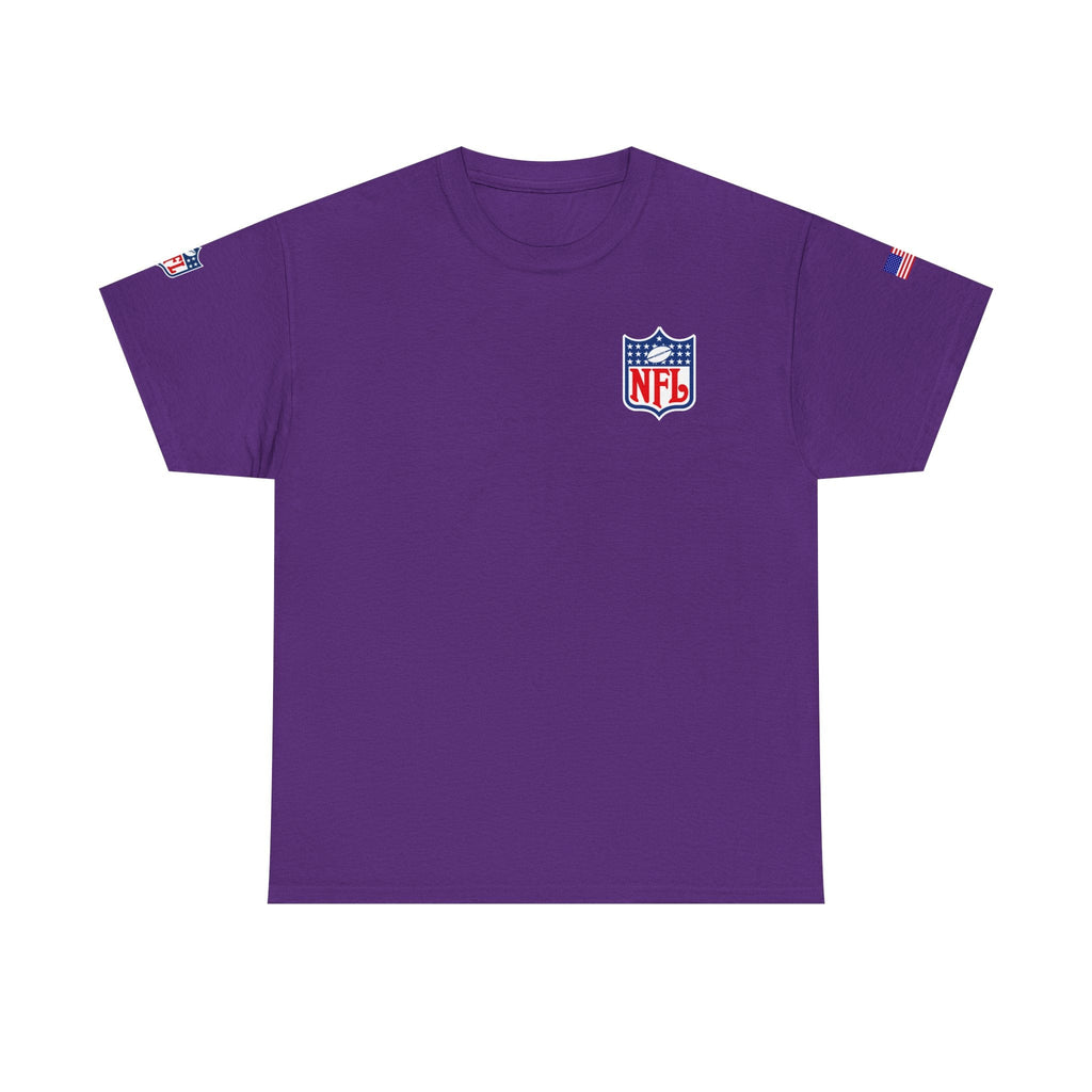 NFL Shield Black T‑Shirt Small Chest & Sleeve Logo Football Tee - Etna Gift