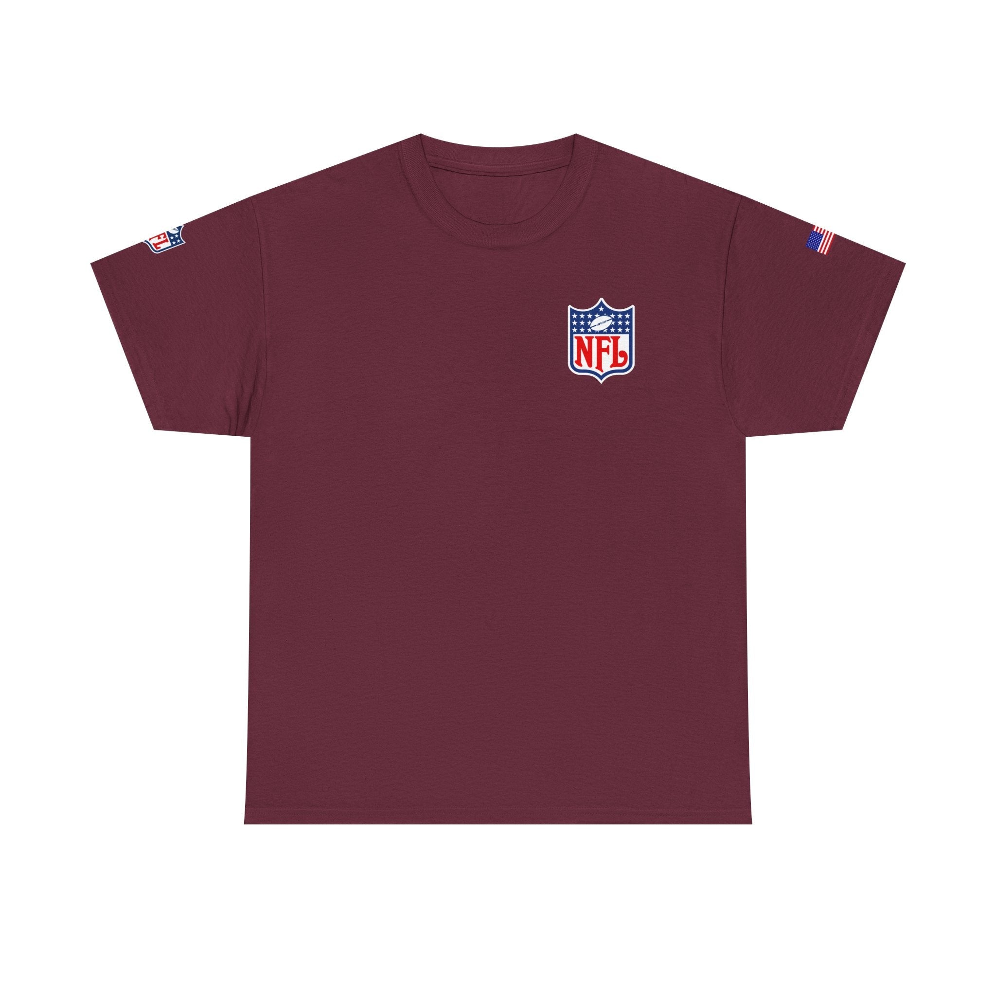 NFL Shield Black T‑Shirt Small Chest & Sleeve Logo Football Tee - Etna Gift