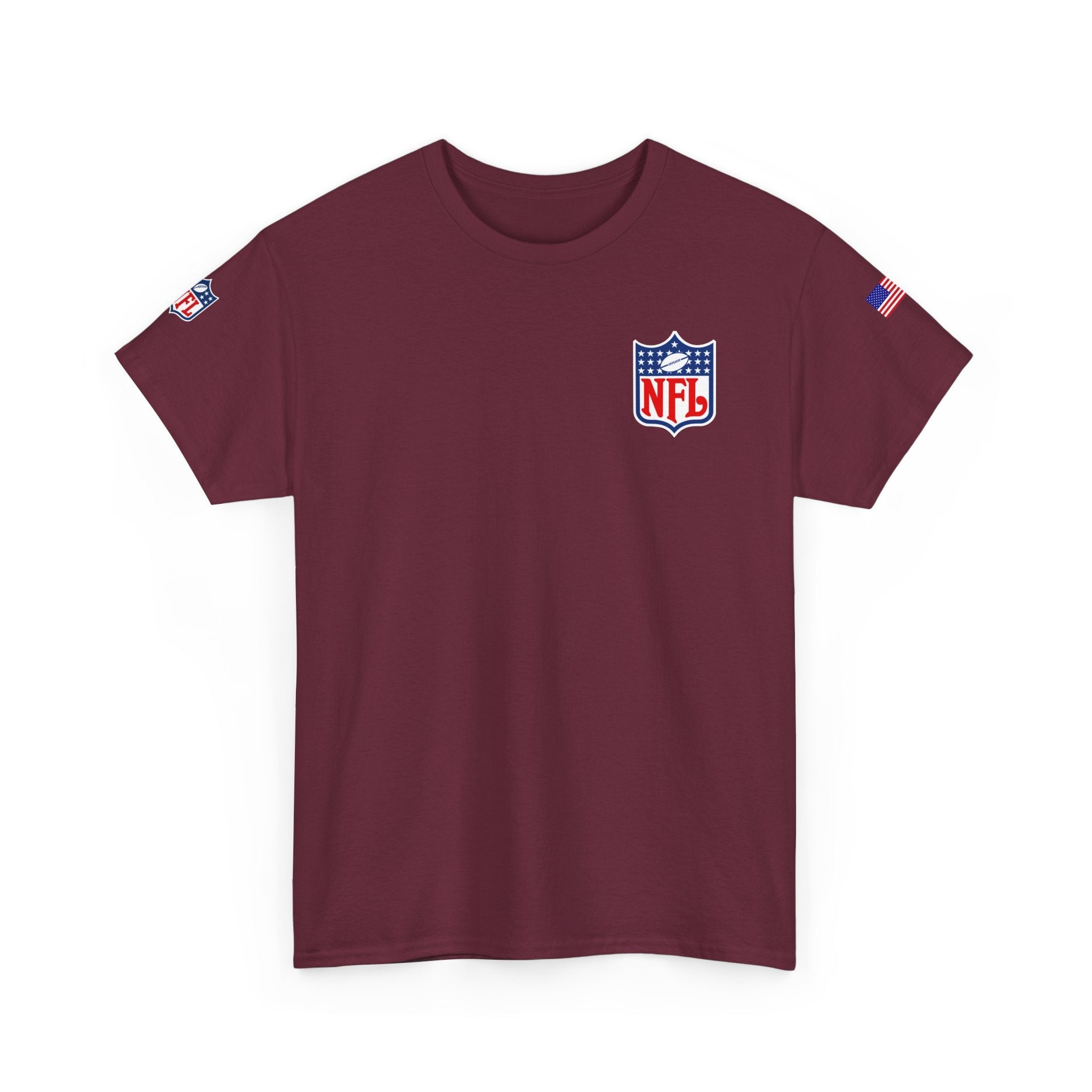 NFL Shield Black T‑Shirt Small Chest & Sleeve Logo Football Tee - Etna Gift