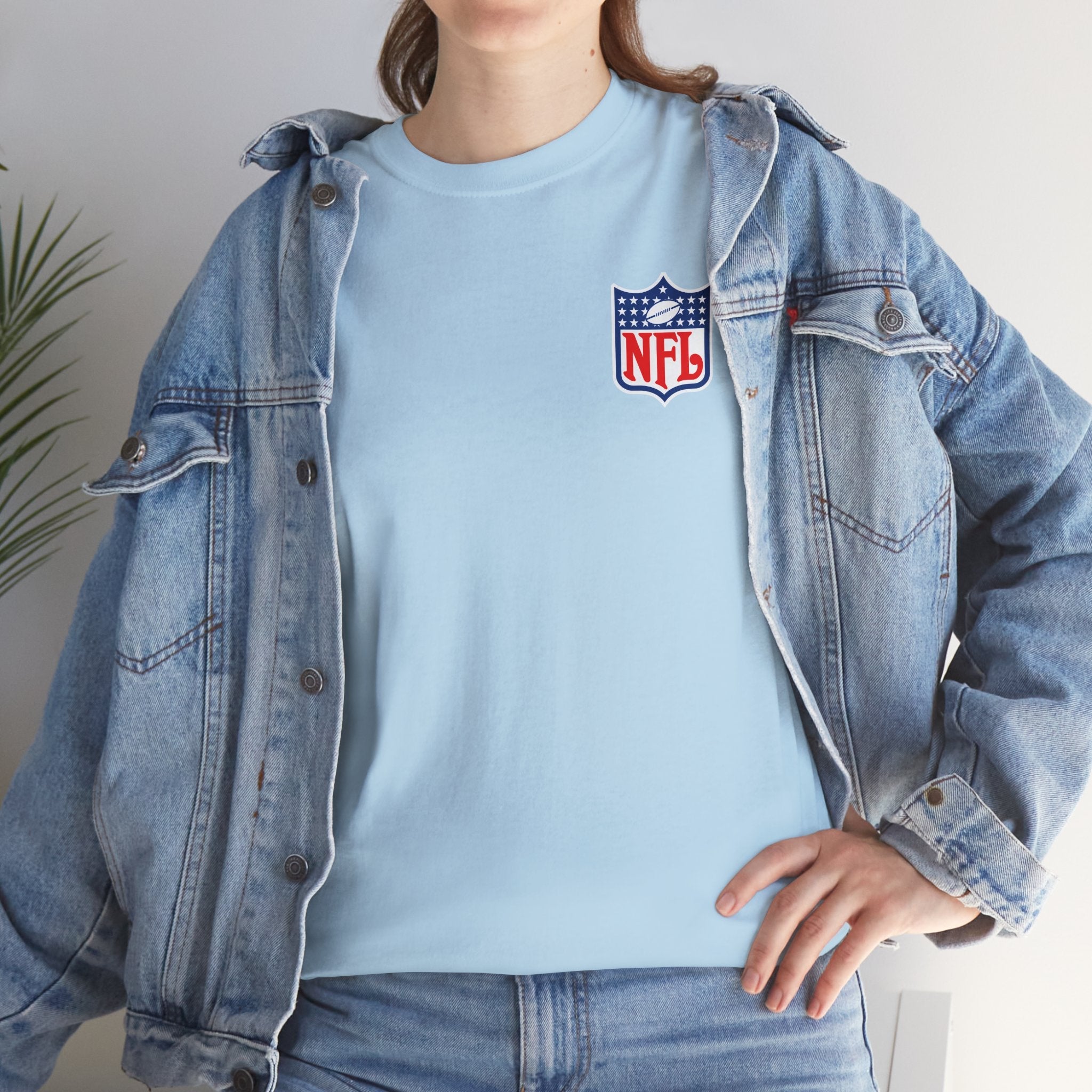 NFL Shield Black T‑Shirt Small Chest & Sleeve Logo Football Tee - Etna Gift