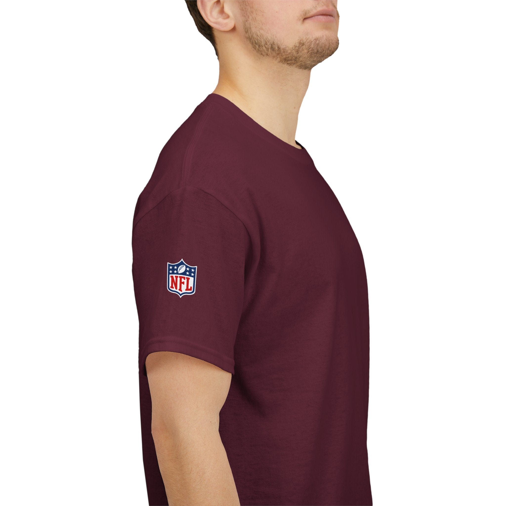 NFL Shield Black T‑Shirt Small Chest & Sleeve Logo Football Tee - Etna Gift