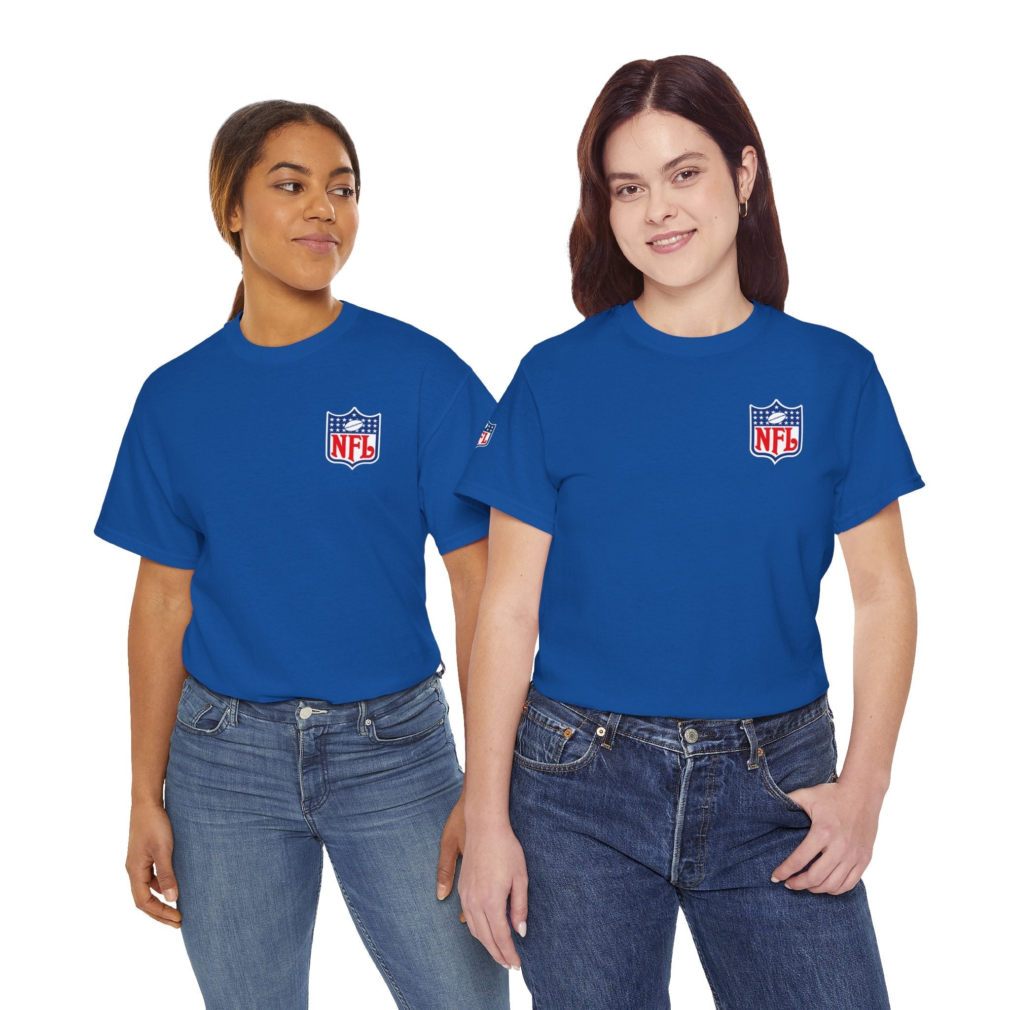 NFL Shield Black T‑Shirt Small Chest & Sleeve Logo Football Tee - Etna Gift