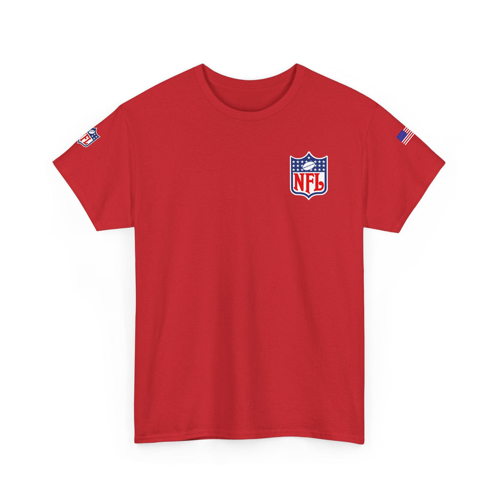 NFL Shield Black T‑Shirt Small Chest & Sleeve Logo Football Tee - Etna Gift