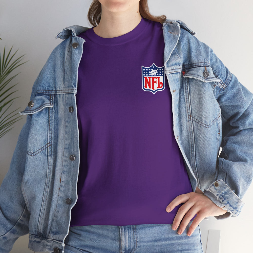 NFL Shield Black T‑Shirt Small Chest & Sleeve Logo Football Tee - Etna Gift