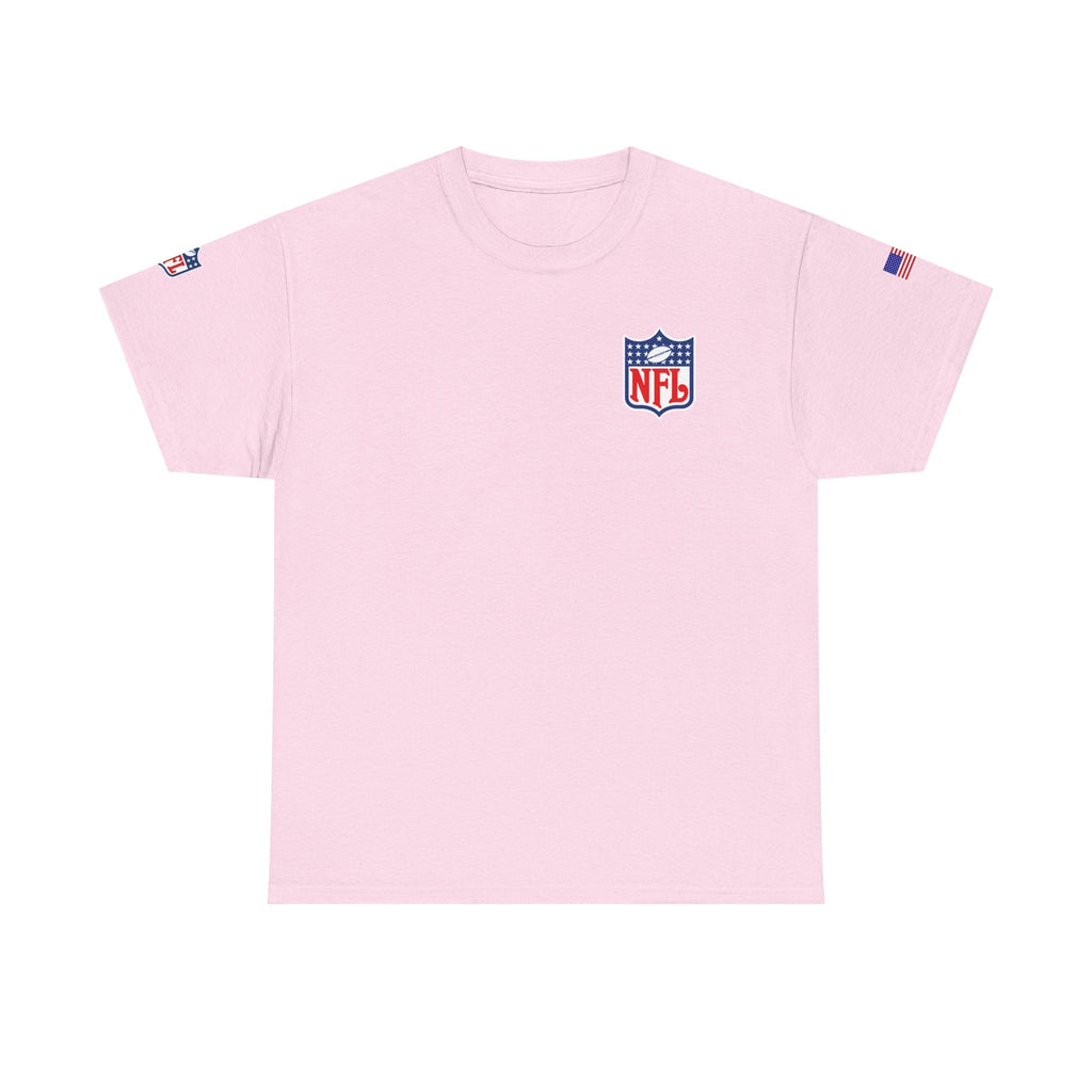 NFL Shield Black T‑Shirt Small Chest & Sleeve Logo Football Tee - Etna Gift