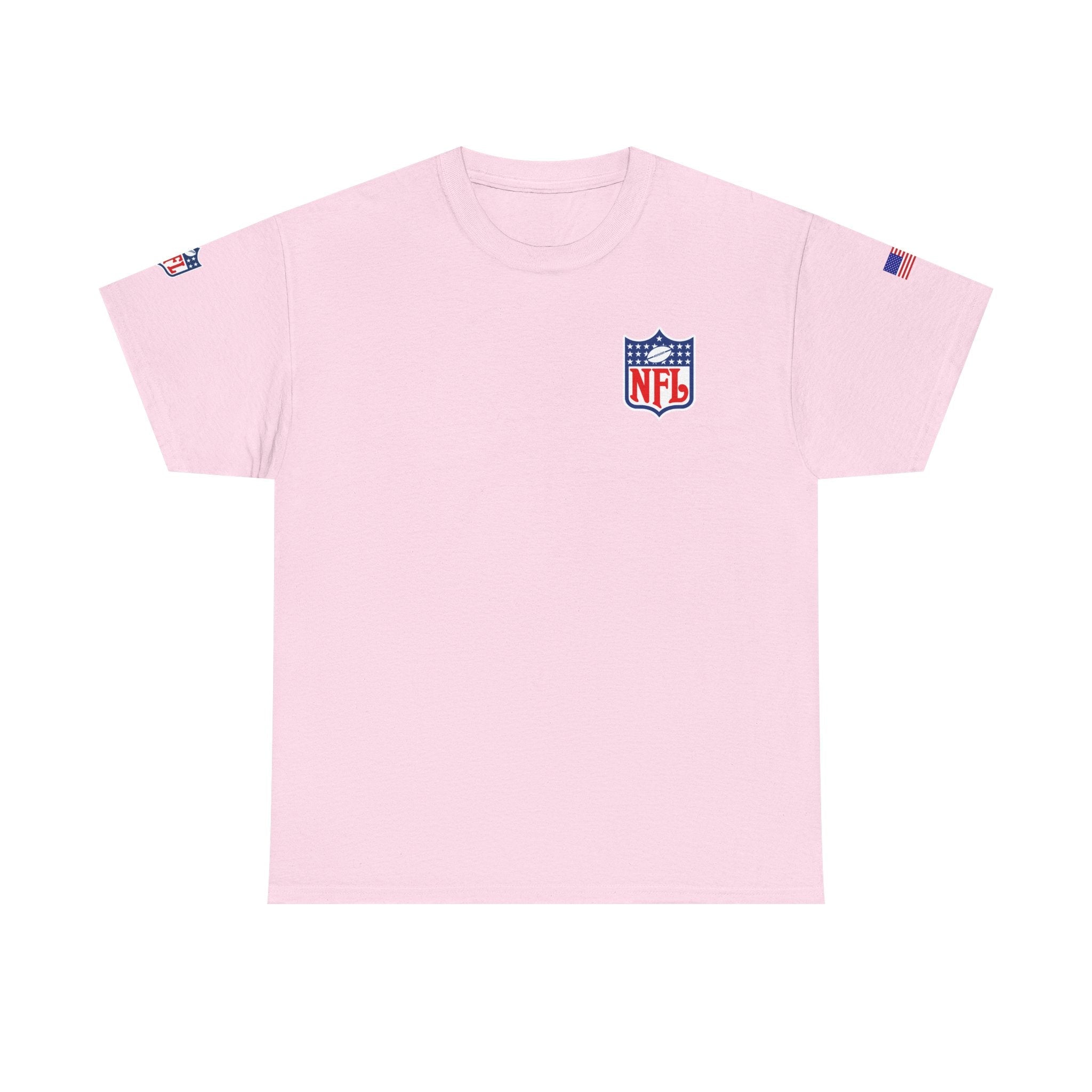 NFL Shield Black T‑Shirt Small Chest & Sleeve Logo Football Tee - Etna Gift