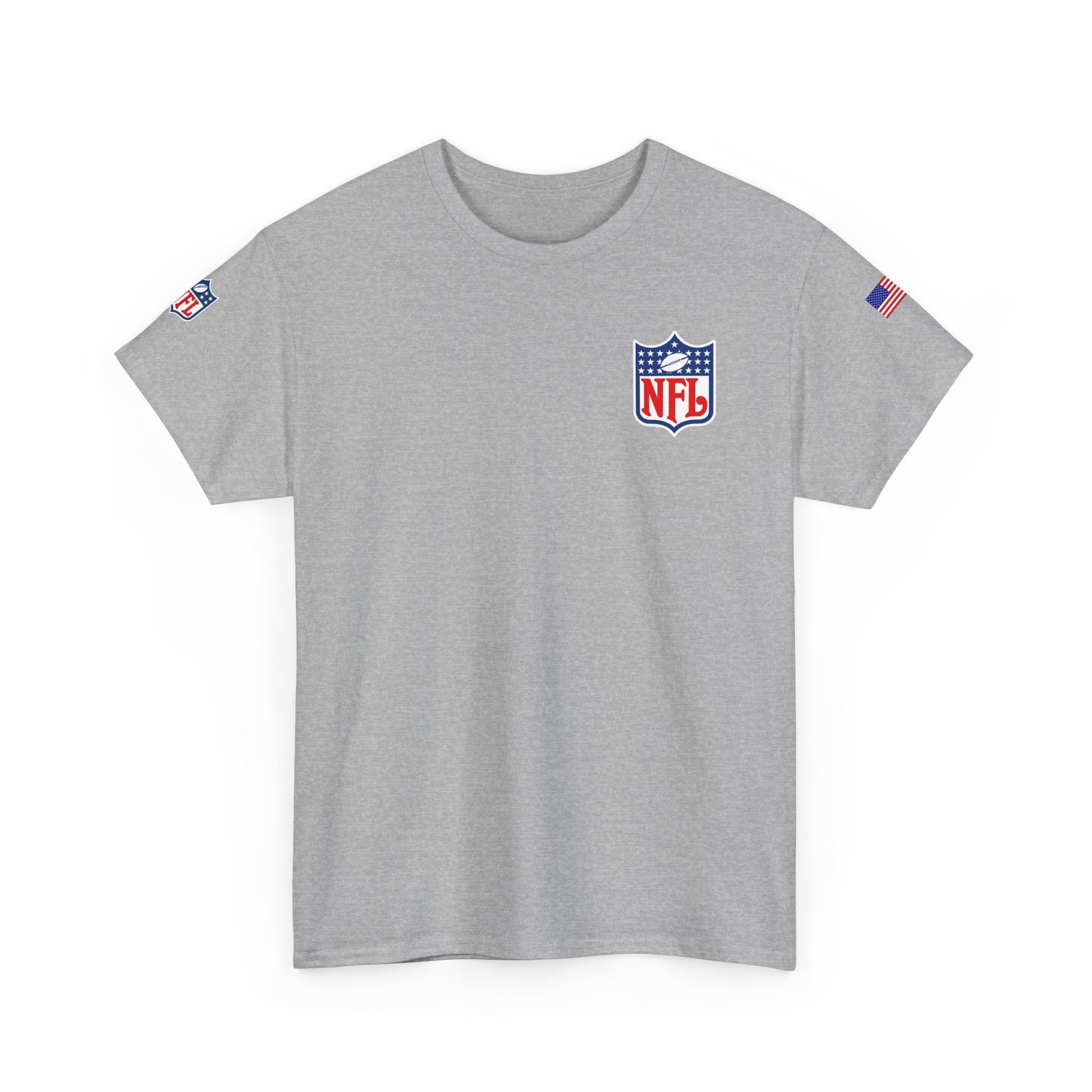 NFL Shield Black T‑Shirt Small Chest & Sleeve Logo Football Tee - Etna Gift