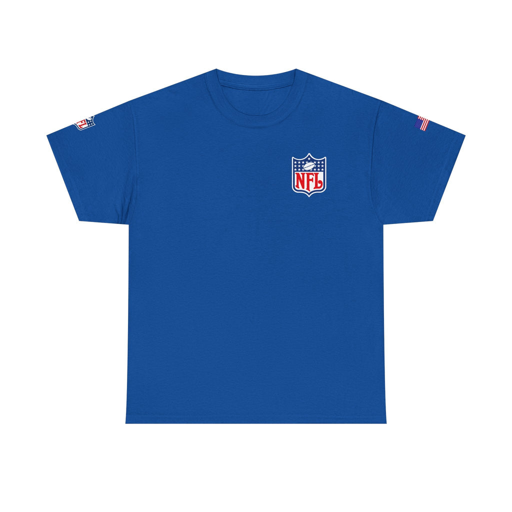 NFL Shield Black T‑Shirt Small Chest & Sleeve Logo Football Tee - Etna Gift