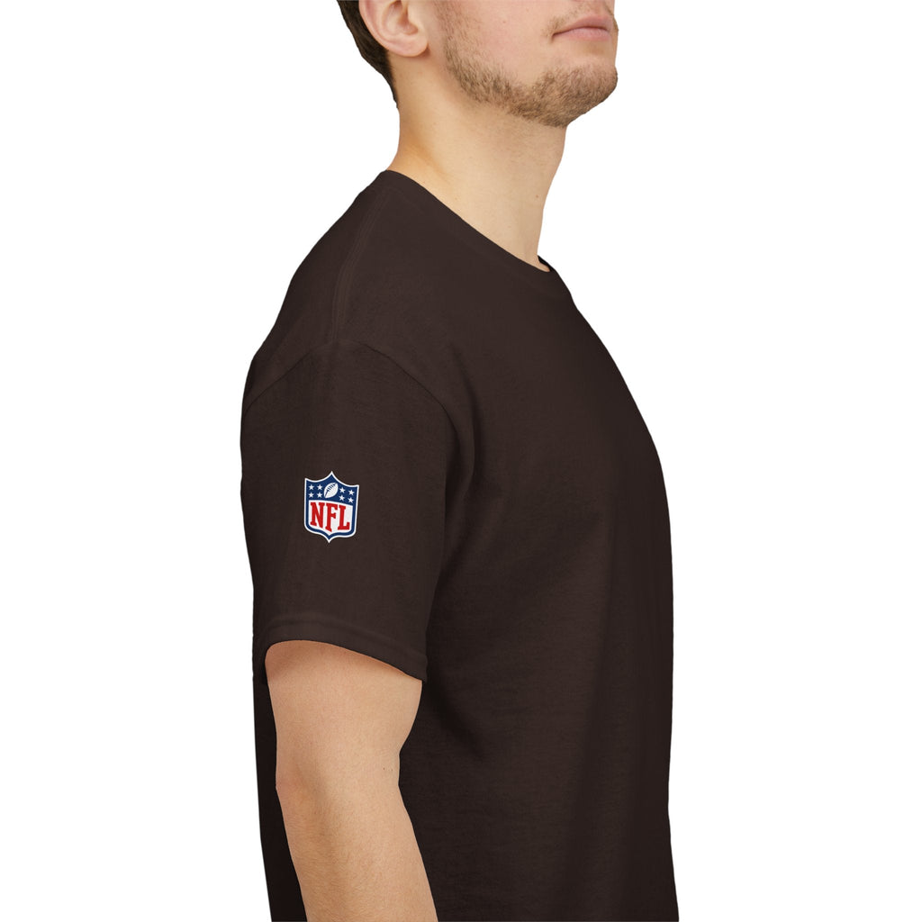 NFL Shield Black T‑Shirt Small Chest & Sleeve Logo Football Tee - Etna Gift