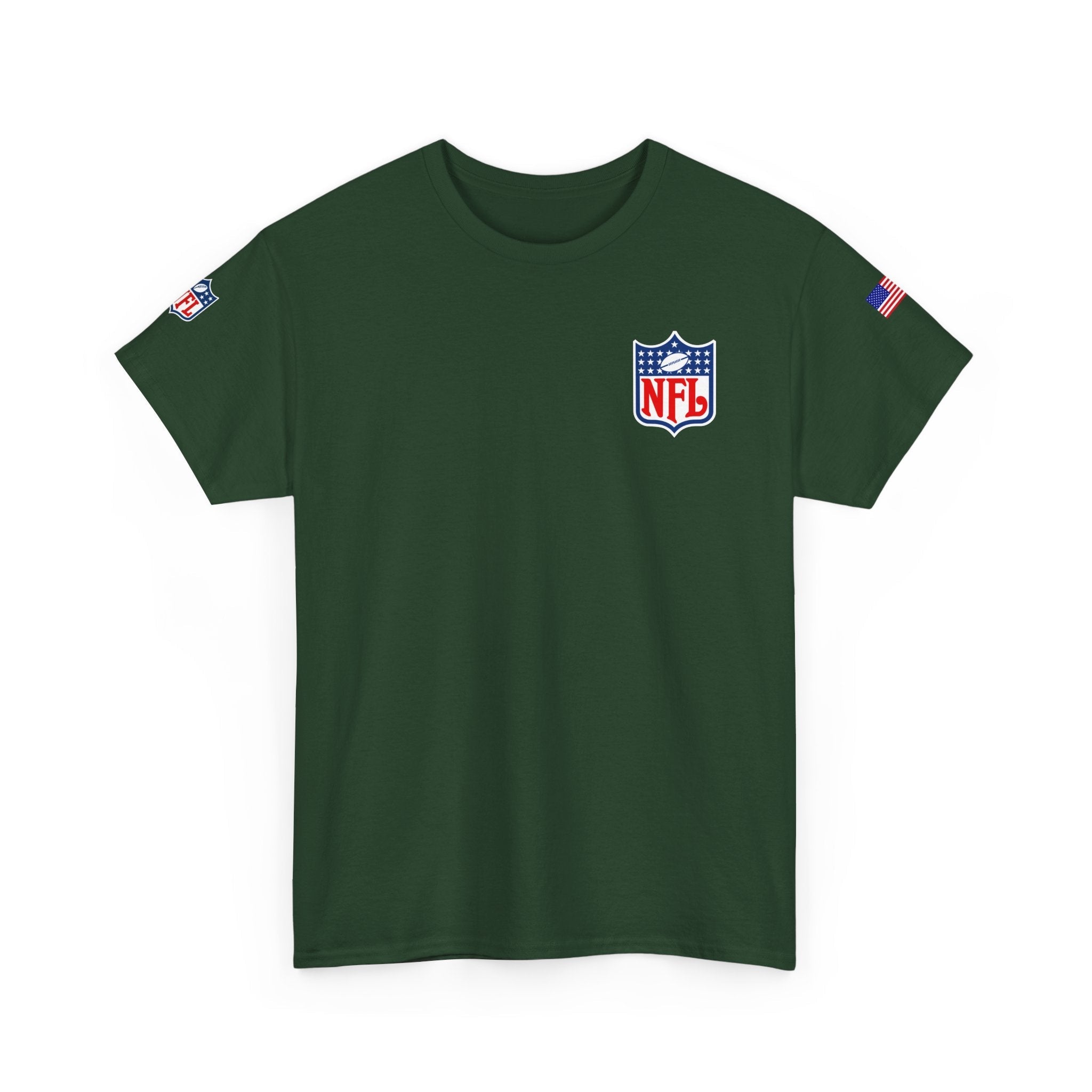 NFL Shield Black T‑Shirt Small Chest & Sleeve Logo Football Tee - Etna Gift