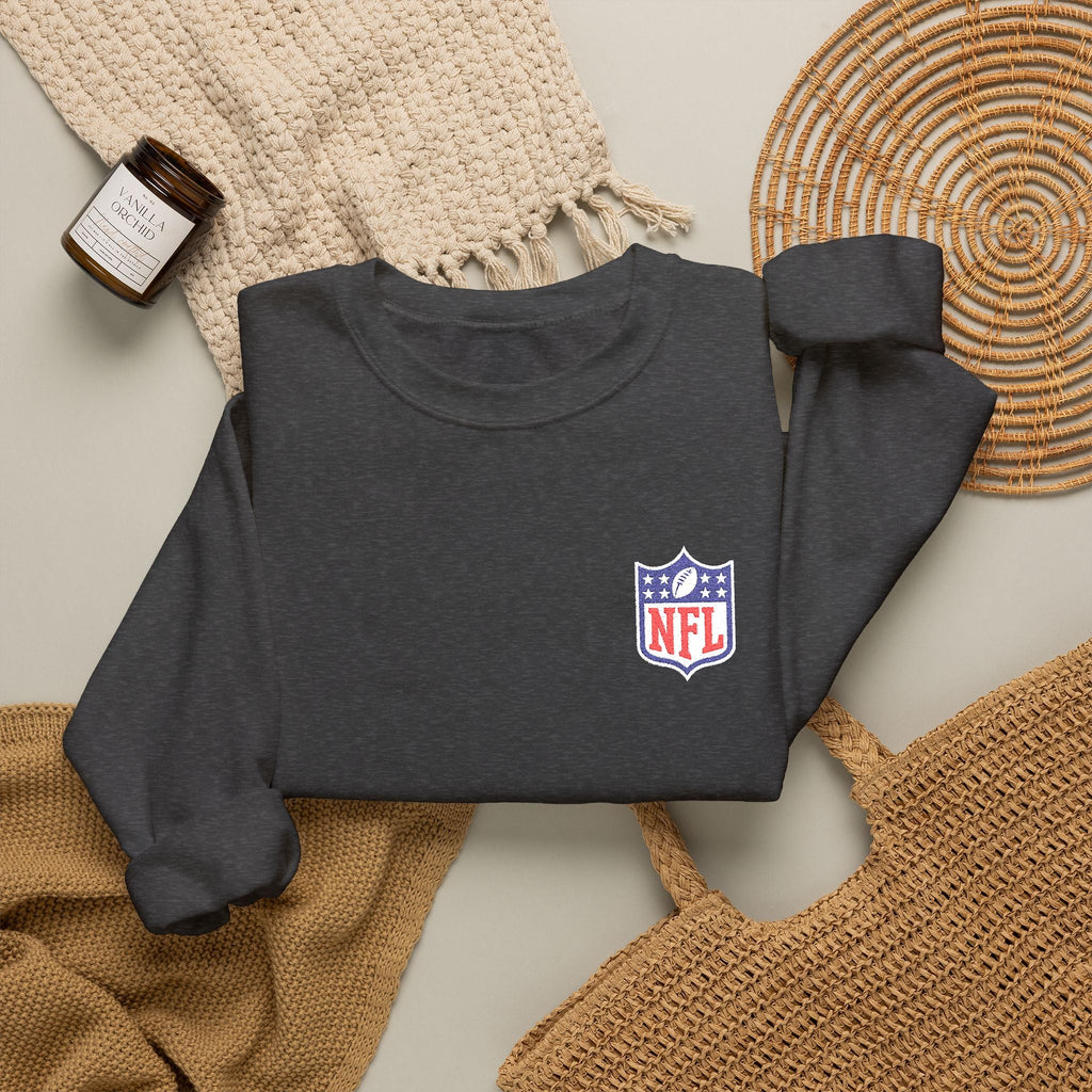 NFL Shield Embroidered Crewneck Sweatshirt - Etna Gift