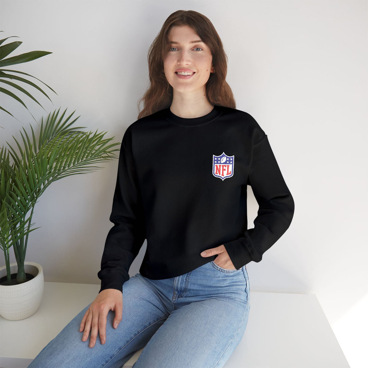 NFL Shield Embroidered Crewneck Sweatshirt - Etna Gift