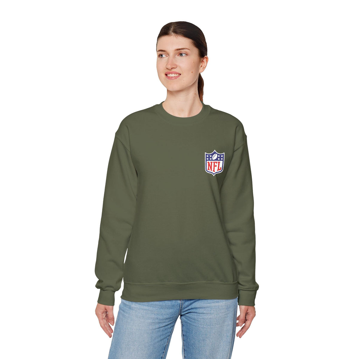 NFL Shield Embroidered Crewneck Sweatshirt - Etna Gift