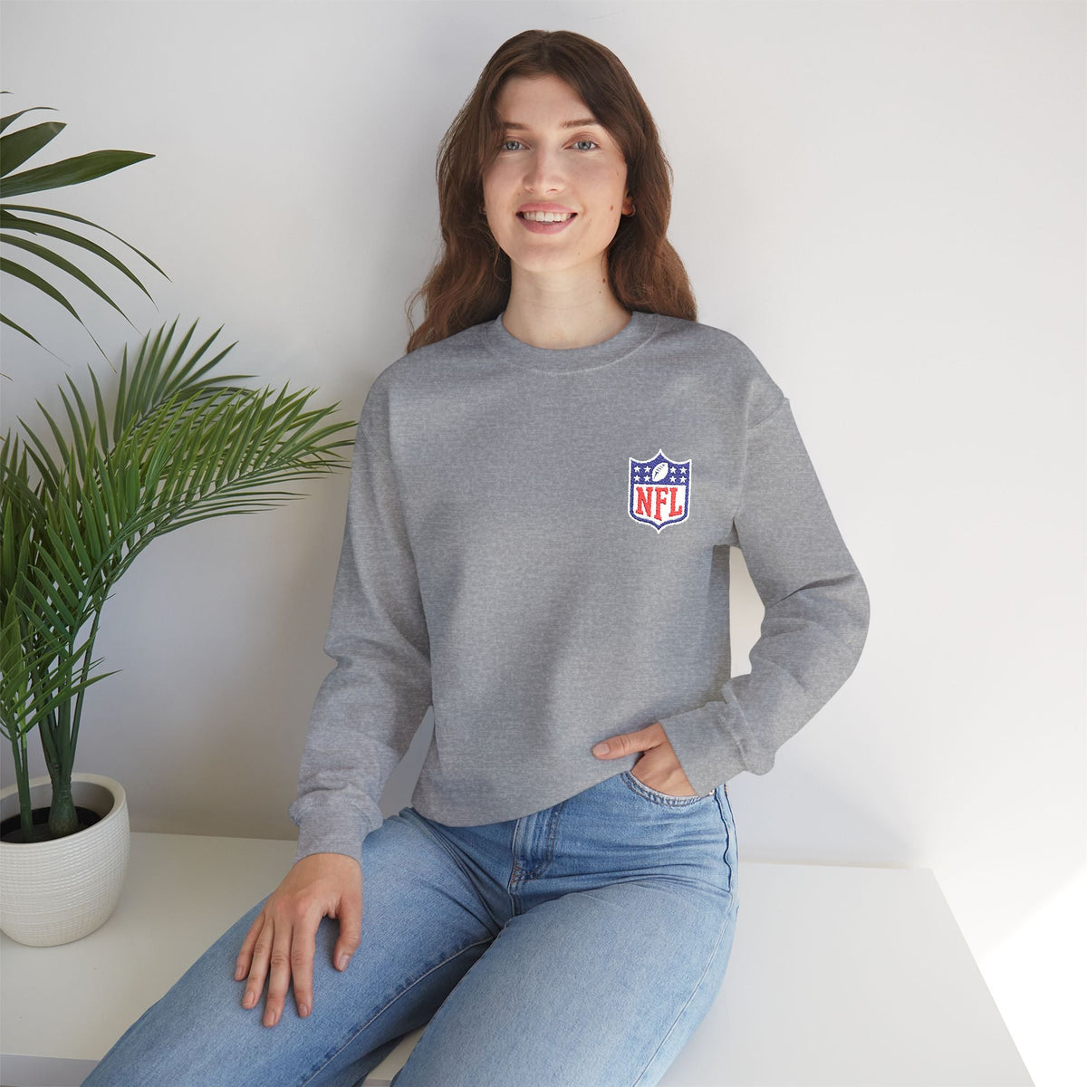 NFL Shield Embroidered Crewneck Sweatshirt - Etna Gift