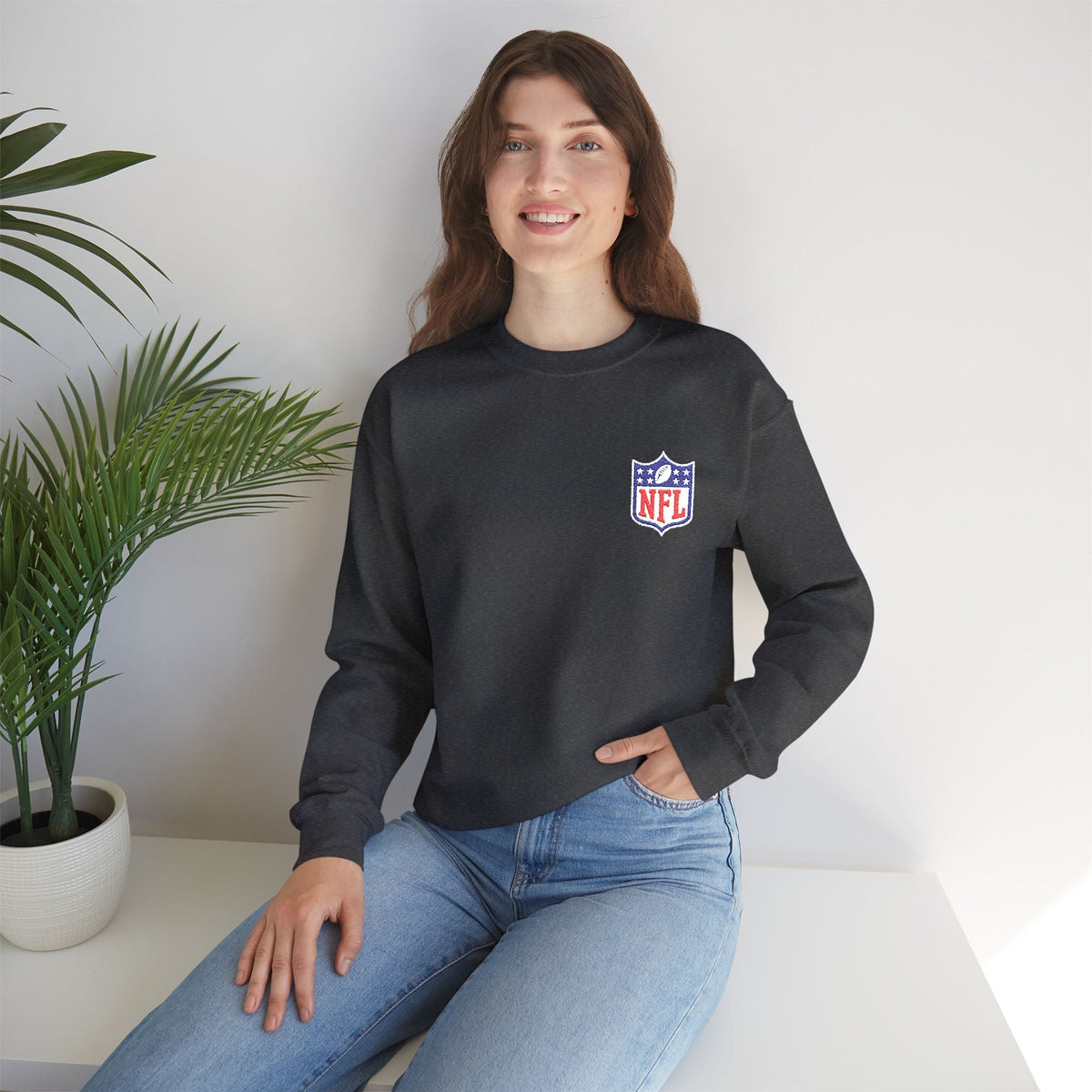 NFL Shield Embroidered Crewneck Sweatshirt - Etna Gift