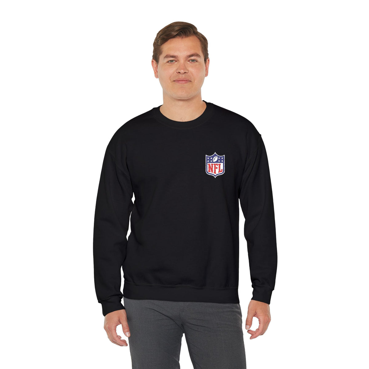 NFL Shield Embroidered Crewneck Sweatshirt - Etna Gift