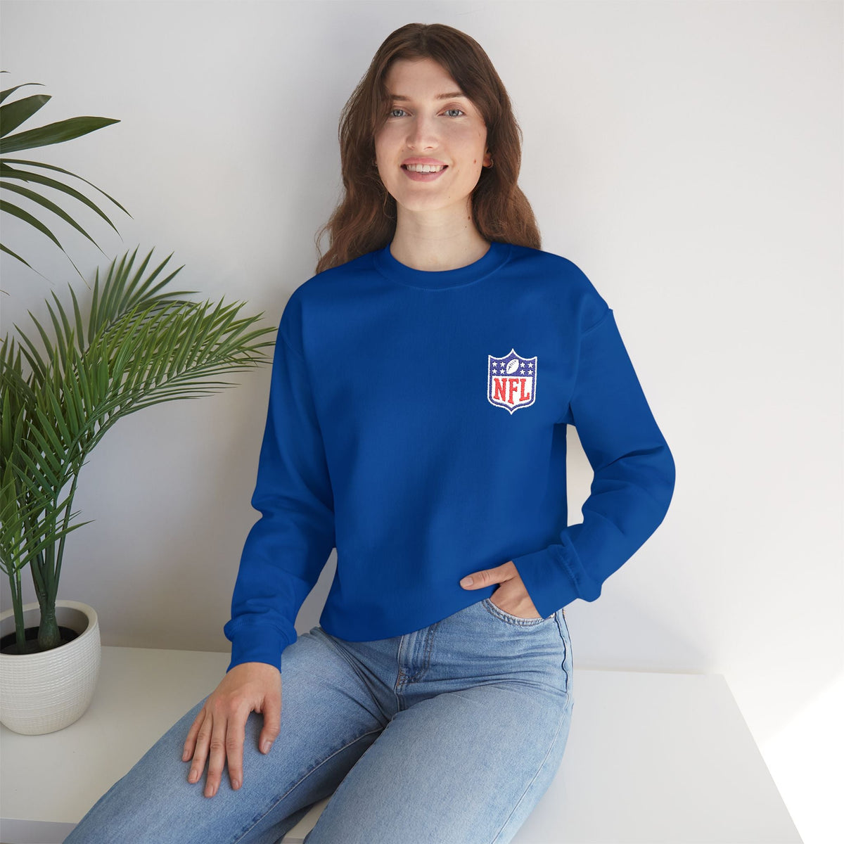 NFL Shield Embroidered Crewneck Sweatshirt - Etna Gift