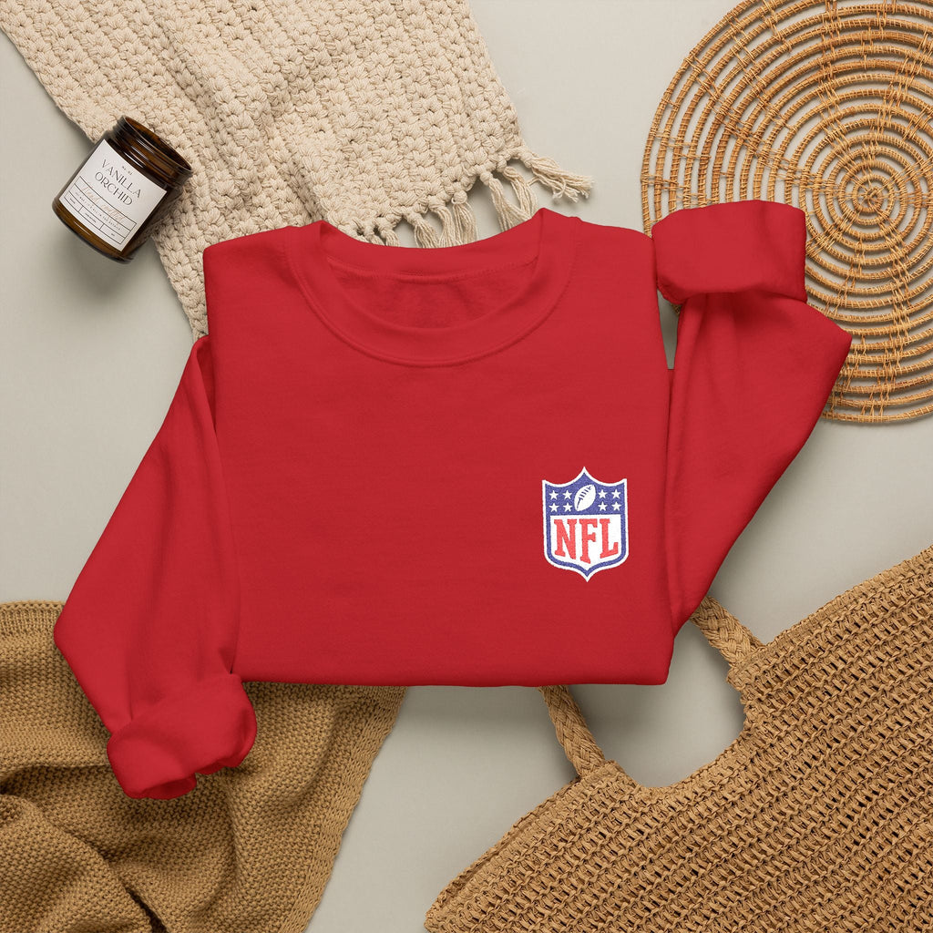 NFL Shield Embroidered Crewneck Sweatshirt - Etna Gift