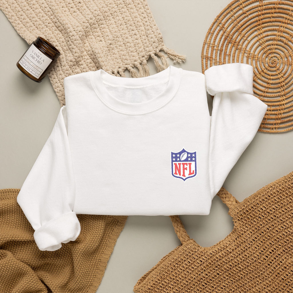 NFL Shield Embroidered Crewneck Sweatshirt - Etna Gift