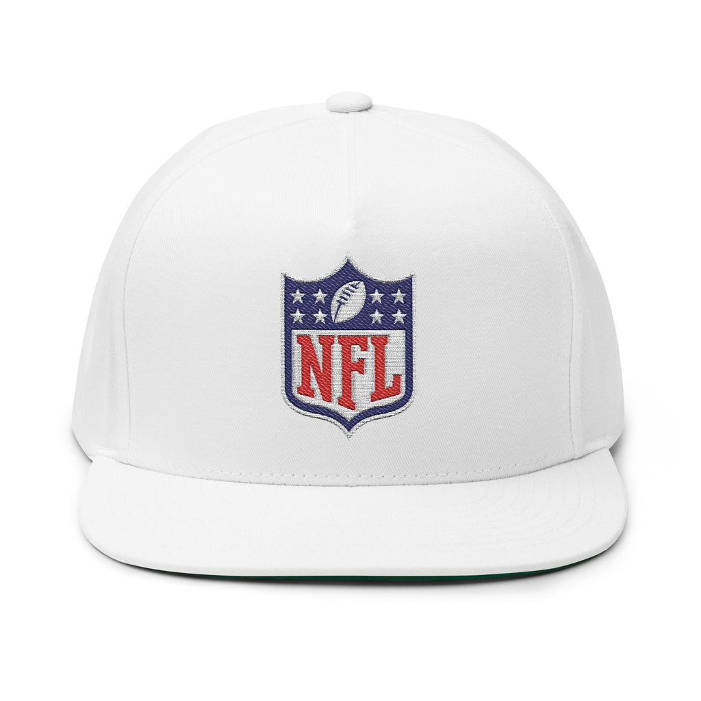 NFL Shield Embroidered Snapback Flat Bill Cap - Etna Gift