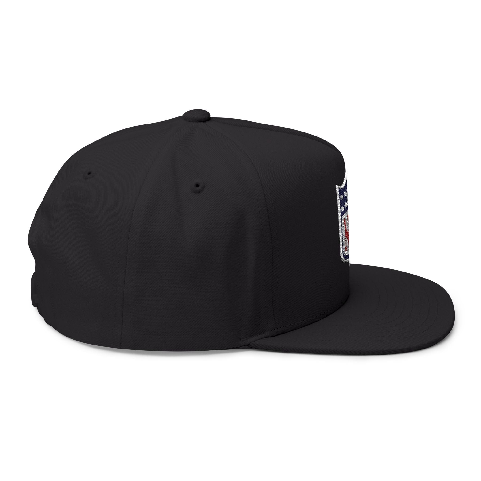 NFL Shield Embroidered Snapback Flat Bill Cap - Etna Gift