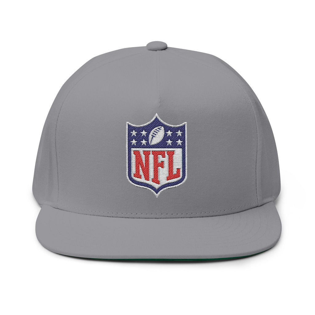 NFL Shield Embroidered Snapback Flat Bill Cap - Etna Gift