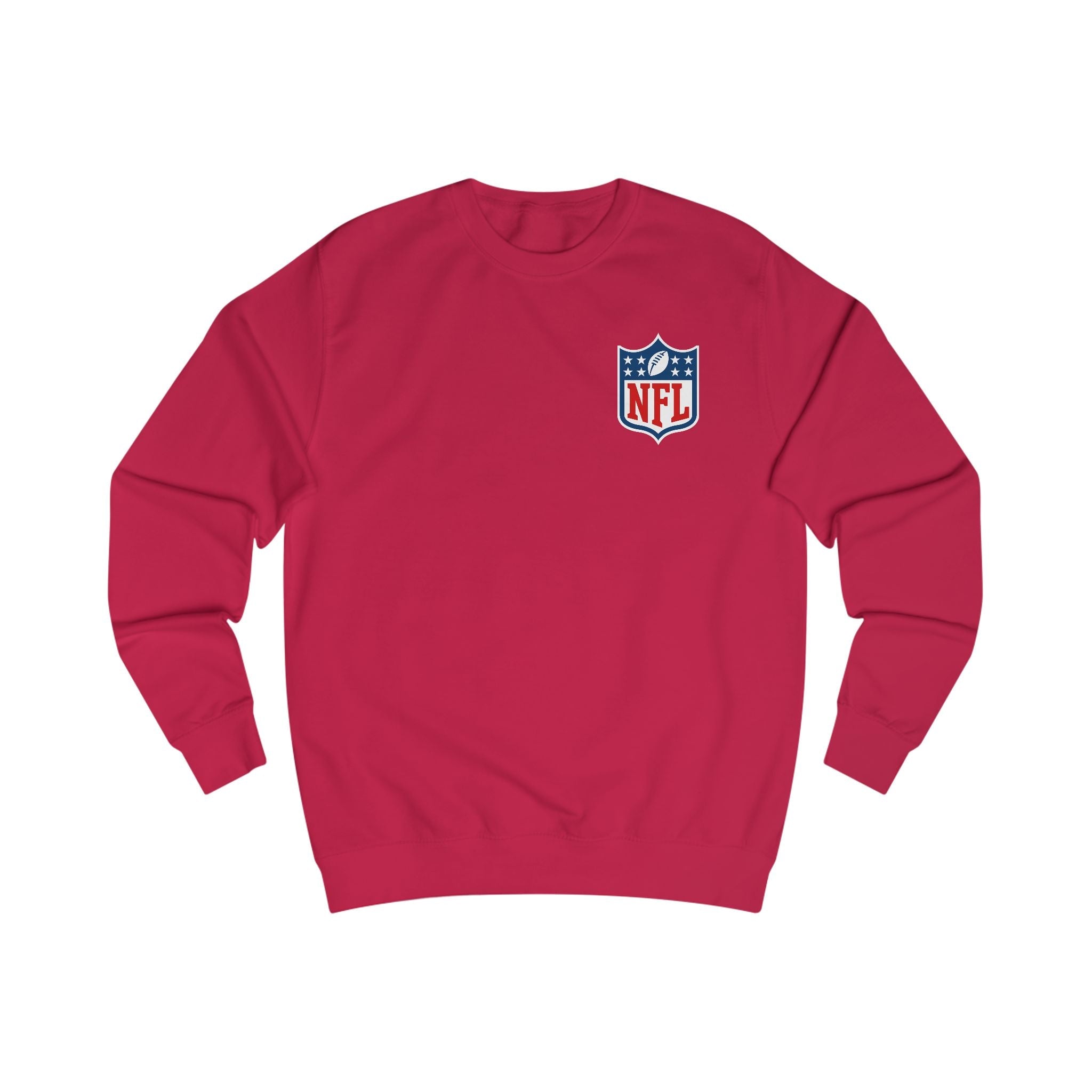 NFL Shield Logo Sweatshirt Small Chest Football Logo, White Crewneck - Etna Gift