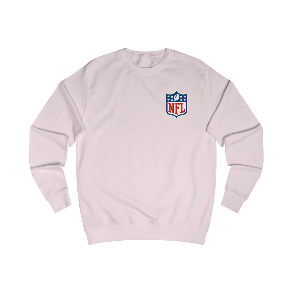 NFL Shield Logo Sweatshirt Small Chest Football Logo, White Crewneck - Etna Gift