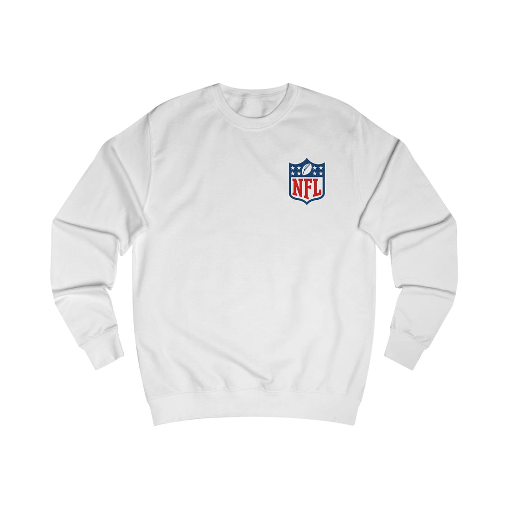 NFL Shield Logo Sweatshirt Small Chest Football Logo, White Crewneck - Etna Gift