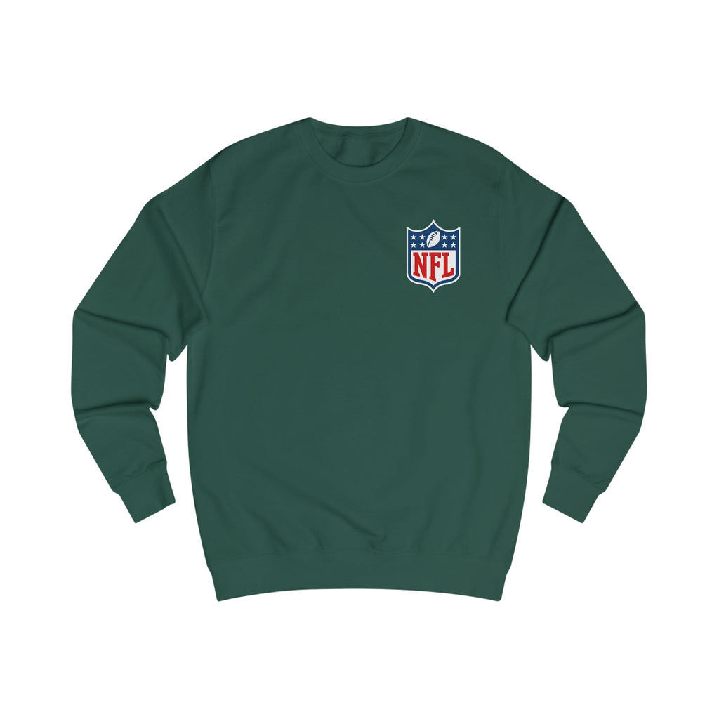 NFL Shield Logo Sweatshirt Small Chest Football Logo, White Crewneck - Etna Gift