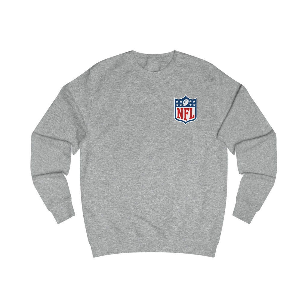 NFL Shield Logo Sweatshirt Small Chest Football Logo, White Crewneck - Etna Gift