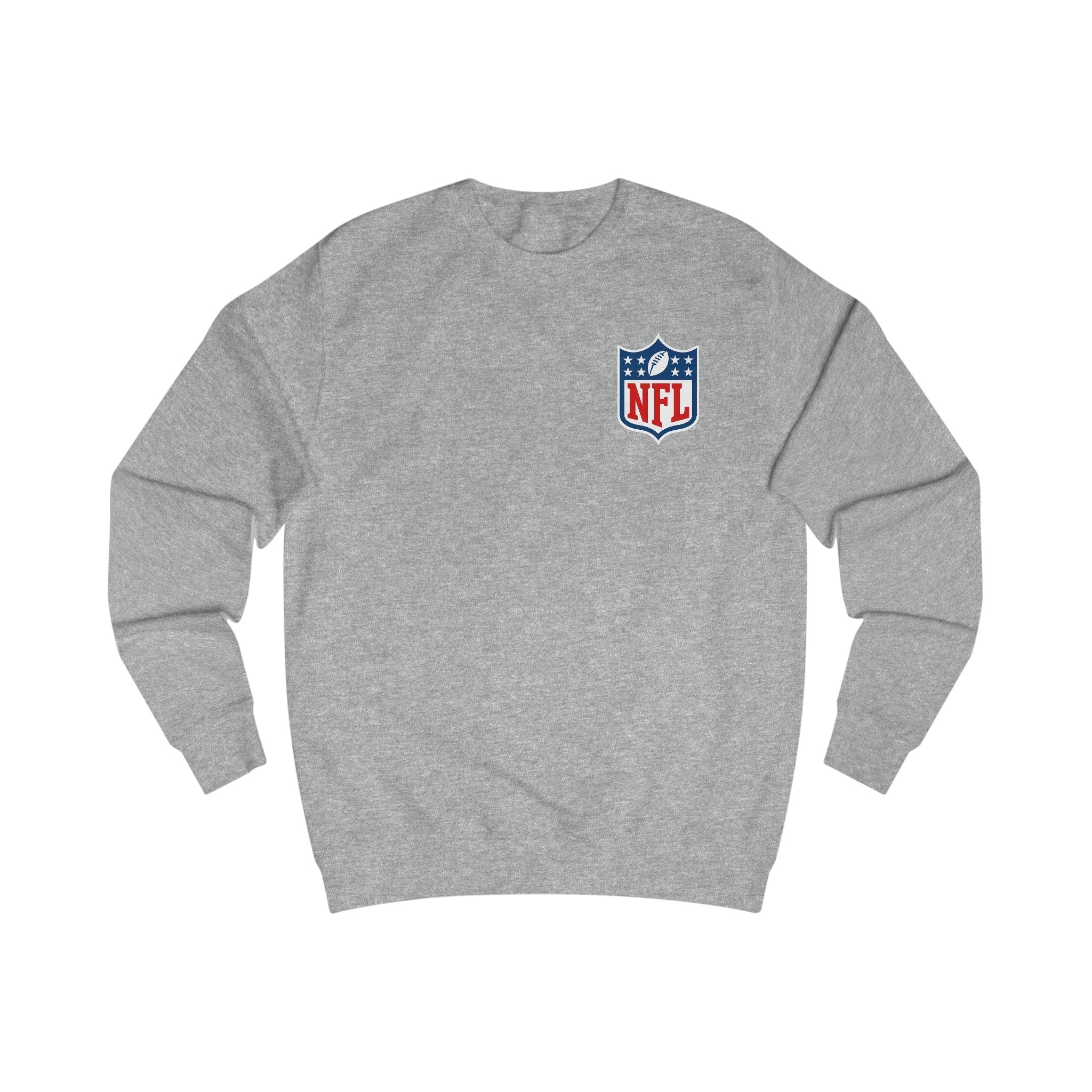 NFL Shield Logo Sweatshirt Small Chest Football Logo, White Crewneck - Etna Gift