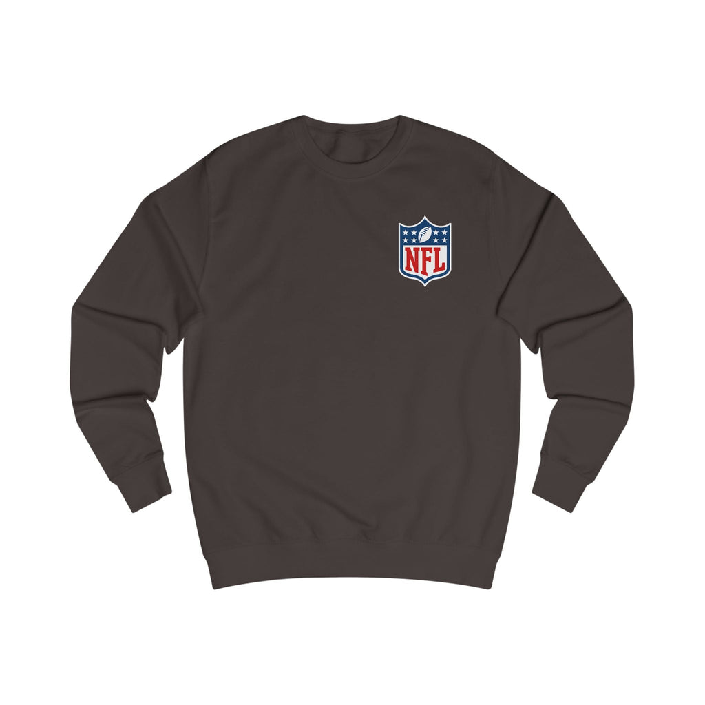 NFL Shield Logo Sweatshirt Small Chest Football Logo, White Crewneck - Etna Gift