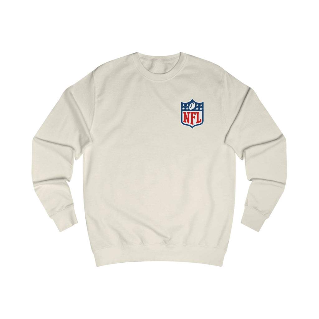 NFL Shield Logo Sweatshirt Small Chest Football Logo, White Crewneck - Etna Gift
