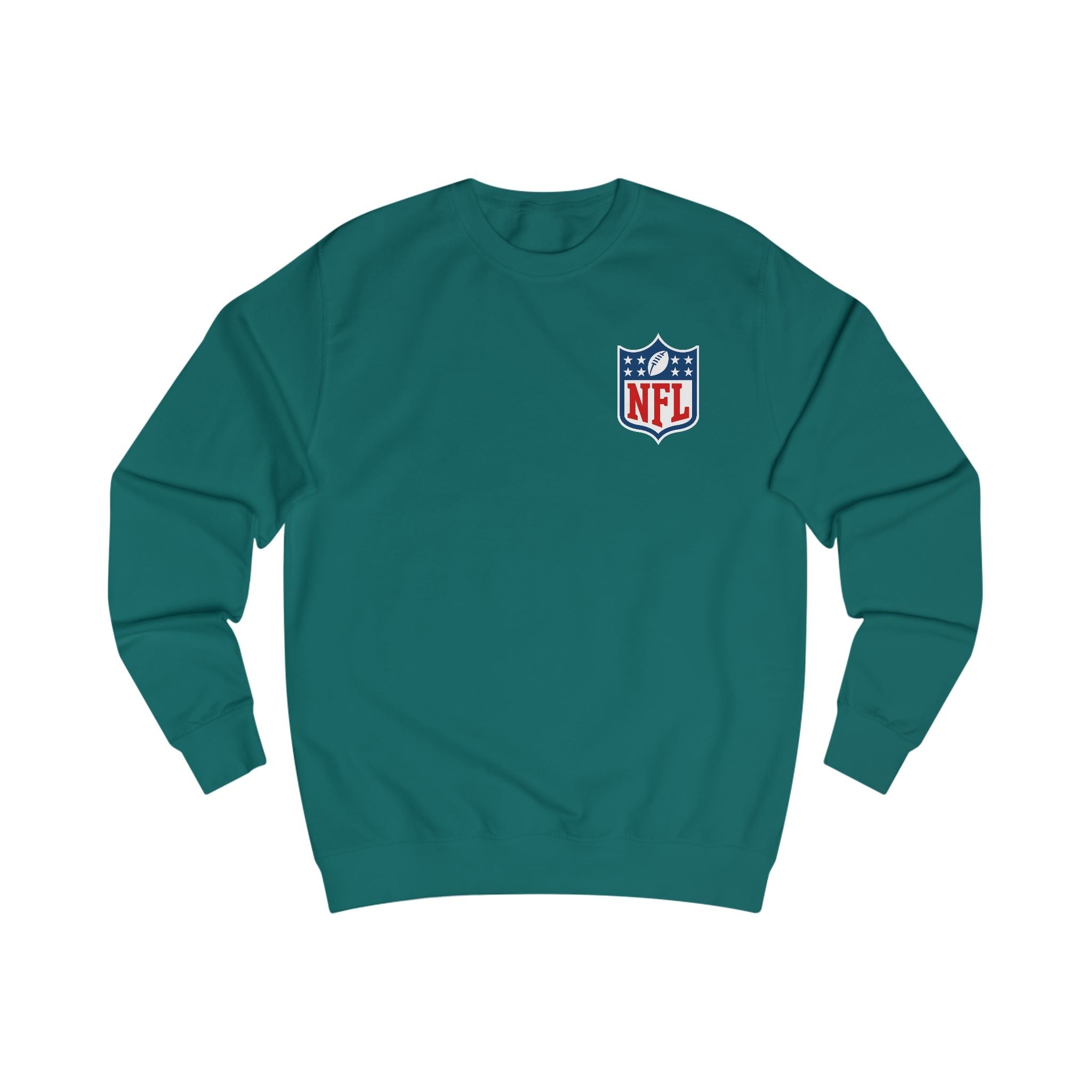NFL Shield Logo Sweatshirt Small Chest Football Logo, White Crewneck - Etna Gift