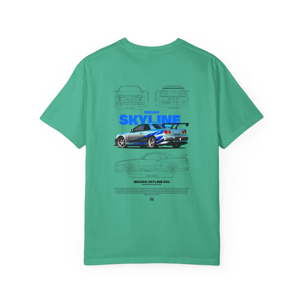Nissan Skyline R34 Car T-shirt Vintage JDM Racing Tee - Etna Gift
