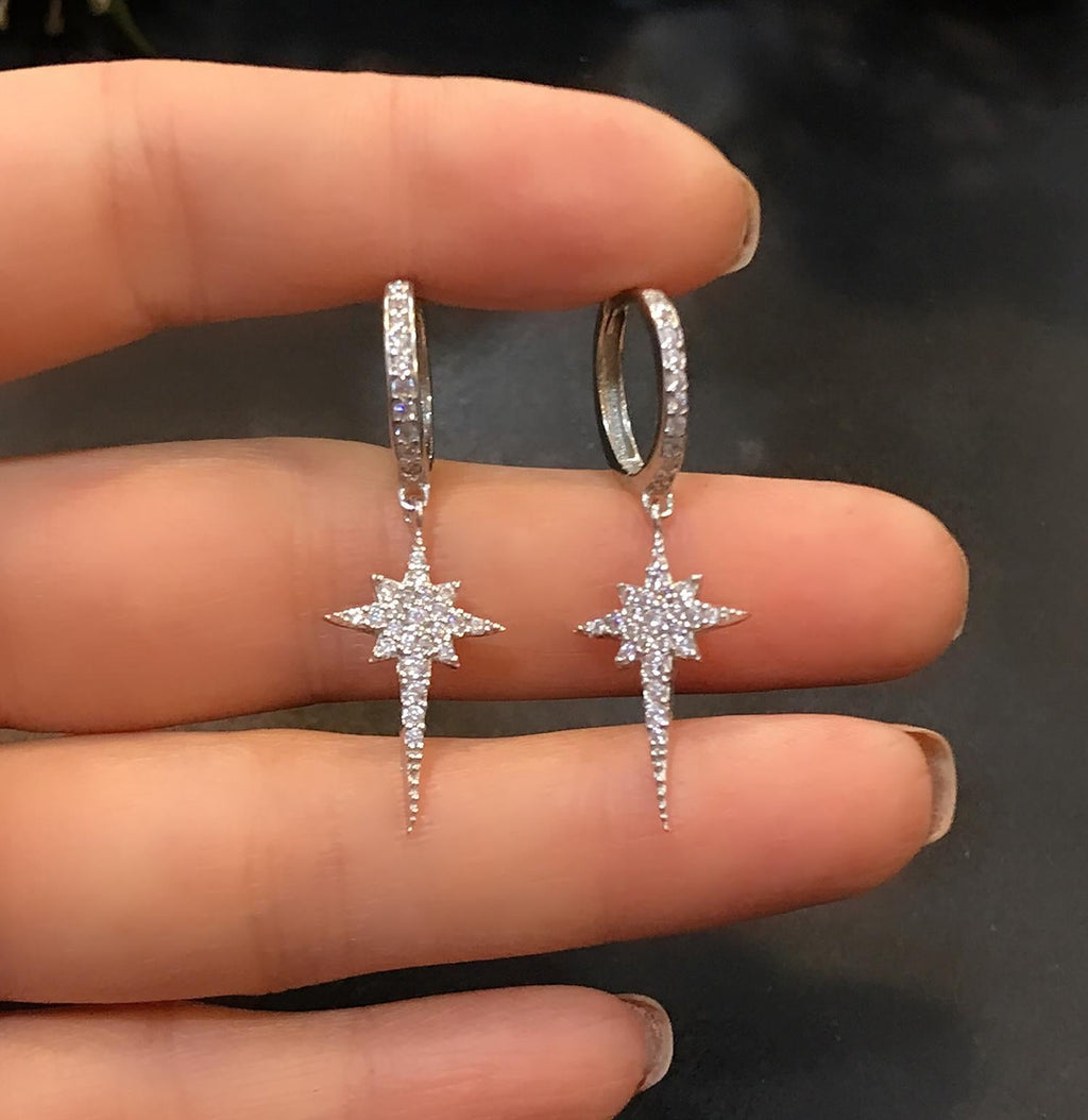 North Star Earrings – 925 Sterling Silver North Star Earrings - Etna Gift