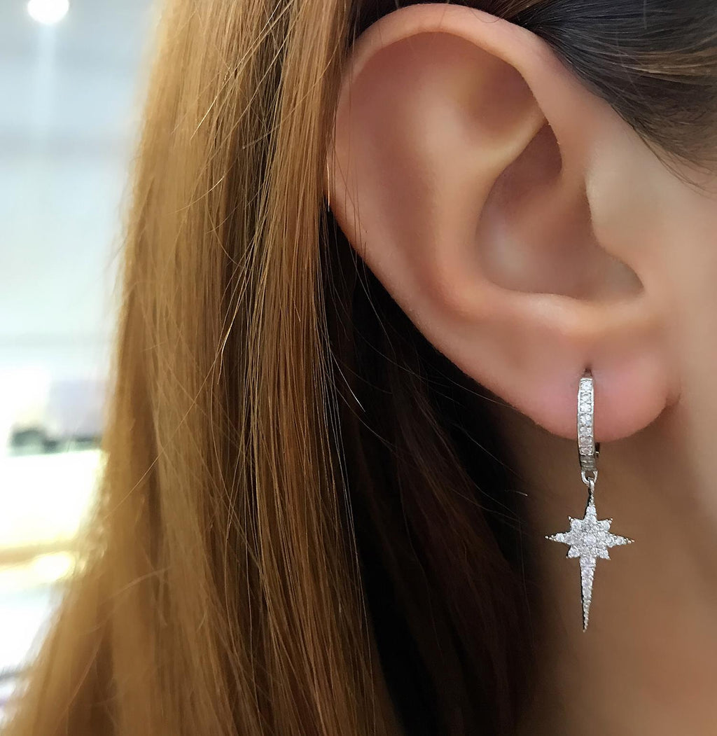 North Star Earrings – 925 Sterling Silver North Star Earrings - Etna Gift